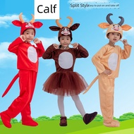 Children Animal Costume Calf Performance Costume Toddler Cartoon Drama Cow Cow Dance Style Adult Per