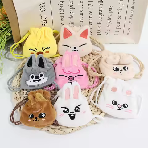 Cartoon Skzoo Staykids Plush Zero Wallet Headphone Storage Bag Collectible Kpop Idol Mini Bag Decora