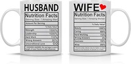 Husband And Wife Nutrition Facts - 11oz Ceramic Coffee Mug Couples Sets Funny Husband And Wife Anniv