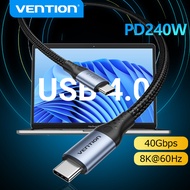 Vention USB 4.0 Type C Cable 40Gbps 5A supprort Video transmission 8K@60Hz 240w USB C for Laptop PC Monitor Phone