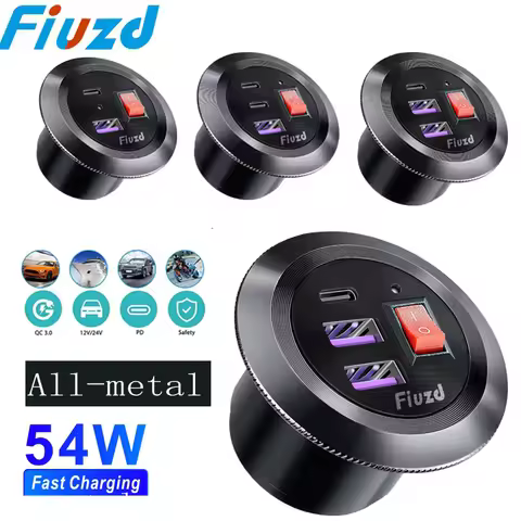 SOCKET 24v 12v usb socket fast charge Fast Car Charger Socket Accessories12V/24V QC3.0 Power Outlet 