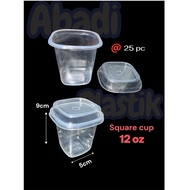 (25PCS) 12 OZ SQUARE GLASS CUPS SQUARE GLASS CUPS 12OZ FRUIT JUICE CUPS