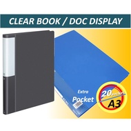 EMI File Clear Book 20 Pockets A3 Clear Holder Display Document File A3502A HATA C5015 A3 CLEAR BOOK