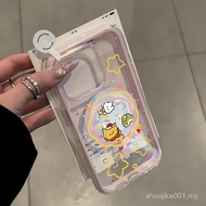 Two-color Airbag Phone Case Cartoon Cat Star Design Compatible with iPhone 12, 15, 11, 16, 14, 13, 1