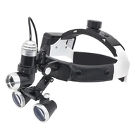 80000 Lux Powerful Headlamp with Binocular Magnifier 2.5X/3.5X Helmet Dental Loupe with Headlight 3W High Brightness