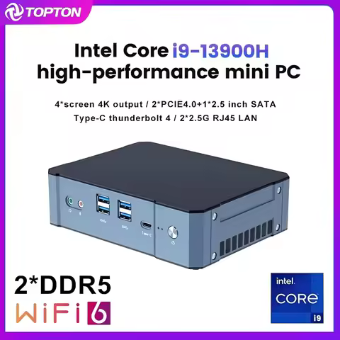 Topton 13th Gen Intel Mini PC Gamer i9 13900H i7 13700H Thunderbolt 4 2*DDR5 2*PCIE4.0 Gaming PC Win