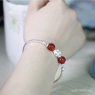 Girlfriend Bracelet Gift for Girlfriend Jade Beads s999Silver Jewelry Valentine's Day Pure Silver AB