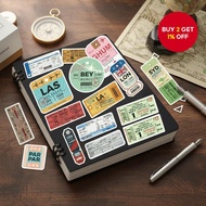 40PCS Vintage Airline Ticket Stickers - Waterproof Vinyl Decals for Phone Case, Luggage & Helmet (Bo
