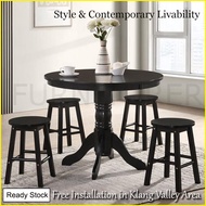 MidYear Sale🎉Oriental Kopitiam Cafe 3ft Solid Wood Dining Table & 4 Stools. Free installation in Kla