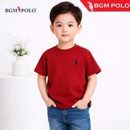 BGM POLO KID'S ROUND NECK WITH LOGO-BP-KRN157WL-RJ1 Kids T Shirt Boys T Shirt Kids