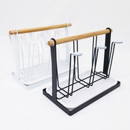 Coya Cozy 6 Cup Drying Rack Handle For Cup and Glass C/W Wooden Handle and Silicone Protective Hook