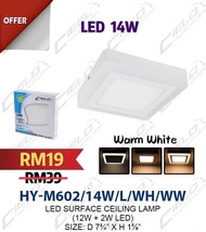 LED 14W 7" / 21W 9" Surface Downlight Ceiling Light Square warm white 3 Step Mode Colour Downlight