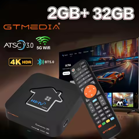 GTMEDIA HDTV Converter X1 ATSC3.0 Digital Terrestrial Signal Receiver 4K DRM Channel 2+32GB DVR Reco