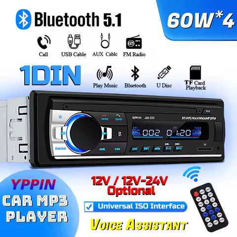 (Factory Direct Sales) Car Mp3 Player Stereo 60W*4 12v/24v Car Truck Usb/Tf/Fm/Aux Bluetooth Audio R