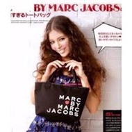 Japan Sweet X MARC JACOBS heart black small zip canvas top handle small lunch tote bag