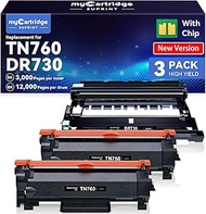 MYCARTRIDGE SUPRINT DR730 Drum TN760 Toner Cartridge Compatible for Brother TN-760 DR-730 Drum for B