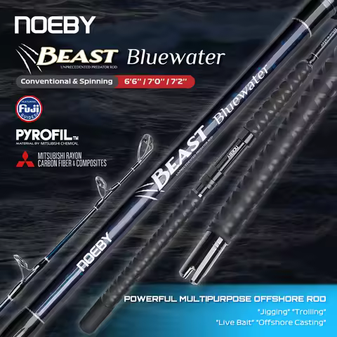 Noeby Beast Offshore Casting Fishing Rod 1.98m Fuji Guide Max Drag 29kg,Big Game Jigging Trolling Sp