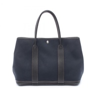 【二手】愛馬仕 HERMES 托特包 Garden Party PM 038587CK 黑色皮革帆布 Garden Party PM 黑色 女士二手 B