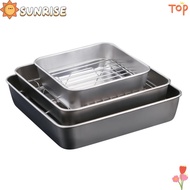 SUNRISE Baking Pan, Bakeware Tools Rectangle BBQ Tray,  Non-stick 304 Stainless Steel Cooling Rack O