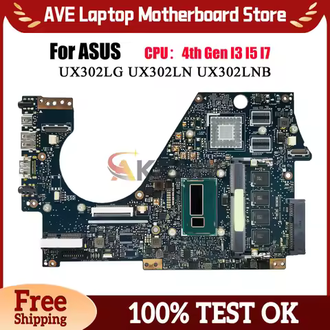 UX302LA Laptop Motherboard For ASUS ZenBook UX302LNB UX302LG UX302LN UX302L UX302LA Mainboard W/ I3 