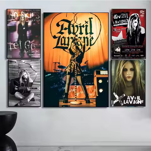 Star Singer Avril Lavigne Self-adhesive Art Poster Waterproof Paper Sticker Coffee House Bar Posters