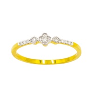 Happy Jewelry 4-Leaf Clover Ring Side Shoulder Diamond Gold Real 37.5% (9K) ME045