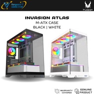 [ INVASION ALTAS ATX PC PC CASES M-ATX ] WITH 4 ARGB FLASHLUX FAN (WHITE & BLACK)