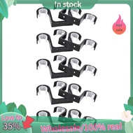 10Pcs Double Curtain Rod Brackets Ceiling Mount Supports Aluminum Alloy Black