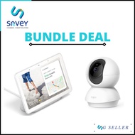 (SG SELLER) GOOGLE NEST HUB [CHALK/CHARCOAL] LOCAL 3 PIN PLUG + TP-LINK TAPO C200 FULL HD WIFI IP CAMERA 360 DEGREE PAN