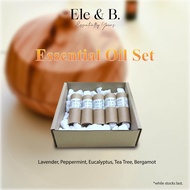 Prosperity Set - Ele & B. Pure Essential Oil 10 ml x 5 (Lavender, Lemongrass, Tea Tree, Peppermint, 