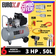 EUROPOWER EUROX EAX3050 EAW3050 AIR COMPRESSOR 3.0HP 50Litre 50l Combo Set