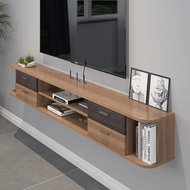 Rak TV Terapung 4 Laci, Konsol Media Terapung Dipasang di Dinding Di Bawah Rak Hiburan TV Kabinet TV