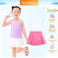 Bomines girls' skirt Set, 2-piece shirt mixed with dynamic pleated skirt for children 2-12 years old