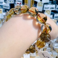 天然A體透黃金厚板鈦金鈦晶9.5mm25.54g帶母礦旺事業避邪招正財