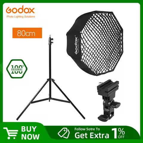 Godox 80cm Octagon Umbrella Softbox Light stand umbrella Hot Shoe Bracket Kit for Canon Nikon Godox 