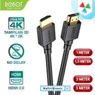ROBOT RFH SERIES RFH01/RFH015/RHF03/RFH05 HDMI TO HDMI CABLE 1/1.5/3/5 METER HIGH-DEFINITION 4K