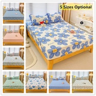 Floral Print Bed Sheet Soft Bedspread Full Twin Queen King Size Fitted Sheet Mattress Cover Four Seasons（NO Pillowcase）