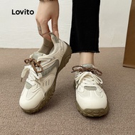 Lovito Casual Colorblock Sneakers for Women LFA106088 Lovito  Kasut Sneakers Kasual Berwarna untuk W