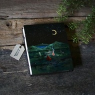 Tent and bonfire time. Notebook Painting Handmade notebook Diary 筆記本