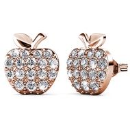 KRYSTAL COUTURE Stunning Apple Stud Earrings Embellished With SWAROVSKI® Crystals