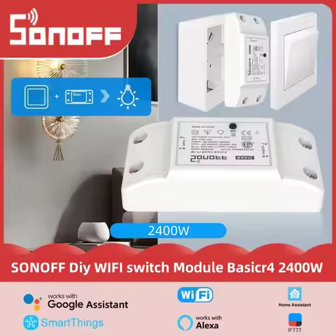 1-5PCS SONOFF BASICR4 Smart ON/OFF WiFi Switch Light Timer APP/Voice Remote Control DIY Mode Work Wi