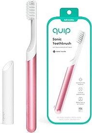 Quip Adult Electric Toothbrush - Sonic Toothbrush with Travel Cover & Mirror Mount, Soft Bristles, T
