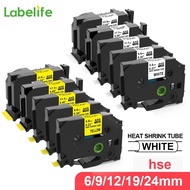 10PK Heat Shrink Tube Tape Compatible for Brother P-touch HSe-211 HSe-221 HSe-231 HSe-631