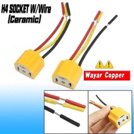 3 Pin H4 Bulb lampFemale Ceramic Wire Harness Headlight Sockets Connector