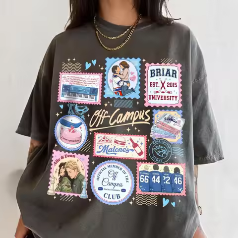 Off Campus Hockey Romance Sweatshirt Briar University Vintage Tee Di Laurentis Allie Graham Hannah H