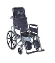 รถเข็นผู้ป่วยนั่งถ่าย รุ่น ALK601GC มีเบรคมือ(วีลแชร์,วิวแชร์,รถเข็นผู้สูงอายุ,wheelchair,รถเข็นพับได้)