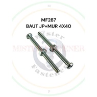 MESIN 50 Pcs JP M4x40 Bolts Plus Nuts Screwdriver Machine Screws 4cm 4x40 M4 Transistor Machine Bolt