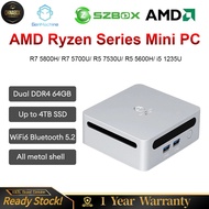 2023ใหม่คอมพิวเตอร์ขนาดเล็ก SZBOX GenMachine D6 AMD Ryzen 7 5700U 5600H 5800H Ryzen 5 I5 7530U Core 1235U Windows 11 DDR4คู่สูงสุด64GB 8K หน้าจอแสดงผล WiFi6คอมพิวเตอร์ขนาดเล็กเล่นเกม BT5.2