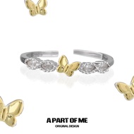 Golden Butterfly Series | 925 Sterling Silver CZ Ring – 925 With Synthetic Diamonds