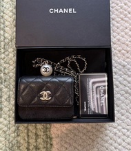 👜 100%正貨 95%新 Chanel mini Woc 黑金球 魚子醬皮 